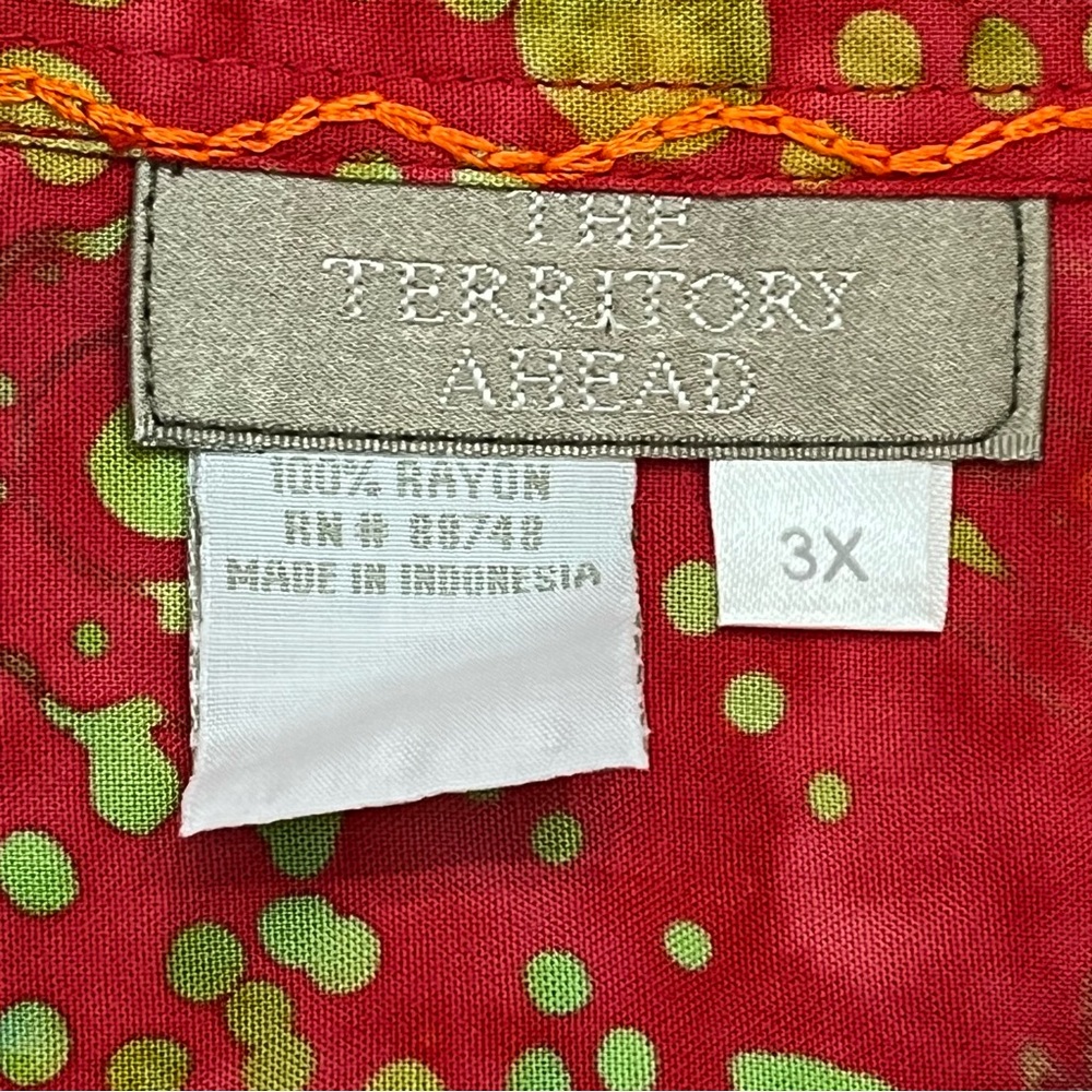 Territory Ahead‎ Shirt Artsy Southwest Textured Tie Dye Embroidered Women’s 3X - Picture 3 of 6